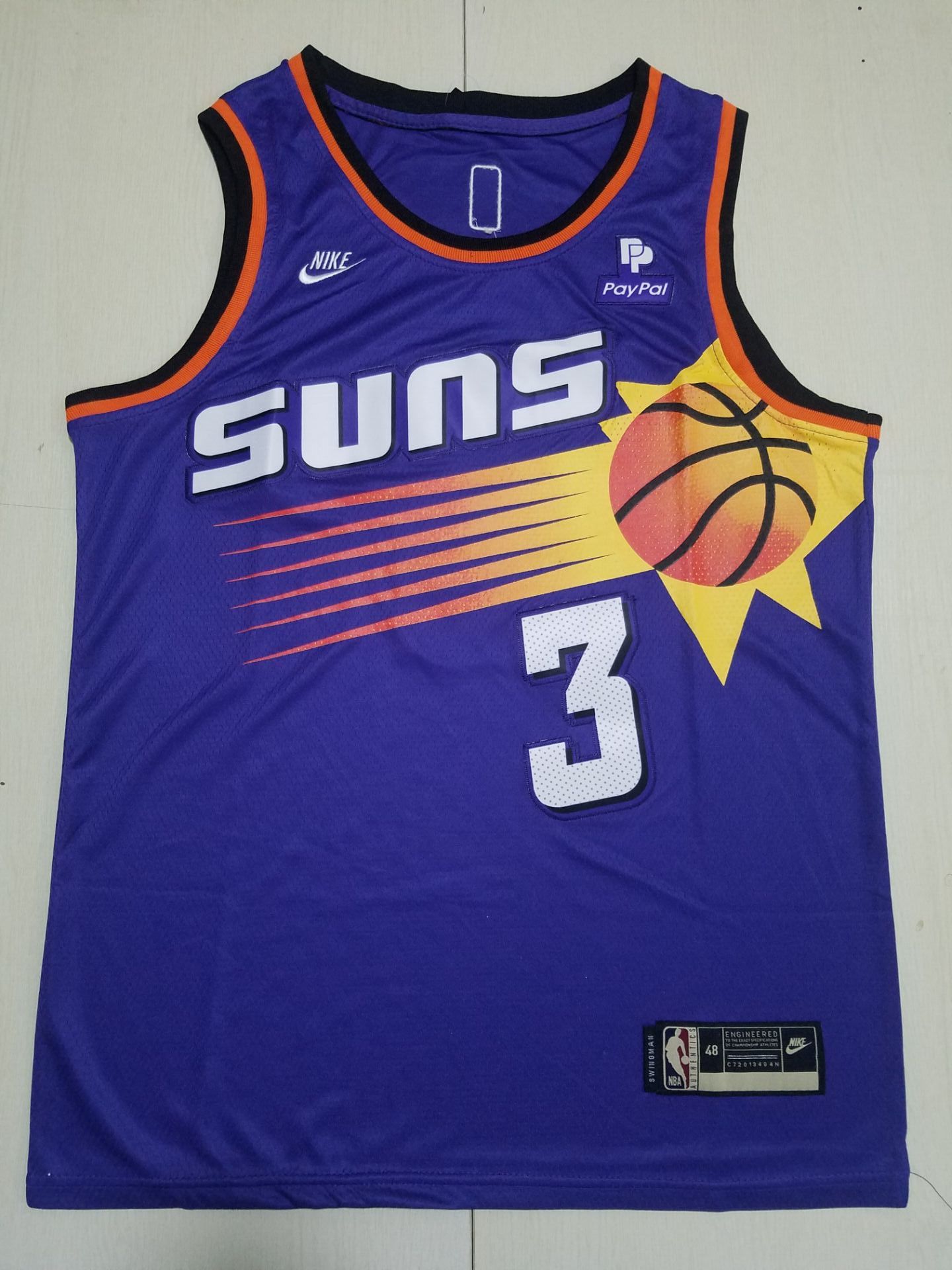 Men Phoenix Suns 3 Paul Purple Throwback Nike 2022 NBA Jersey